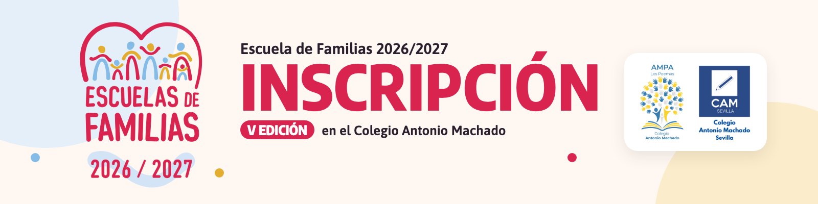 Inscripción en la Escuela de Familias 2026/2027, V edición en el Colegio Antonio Machado